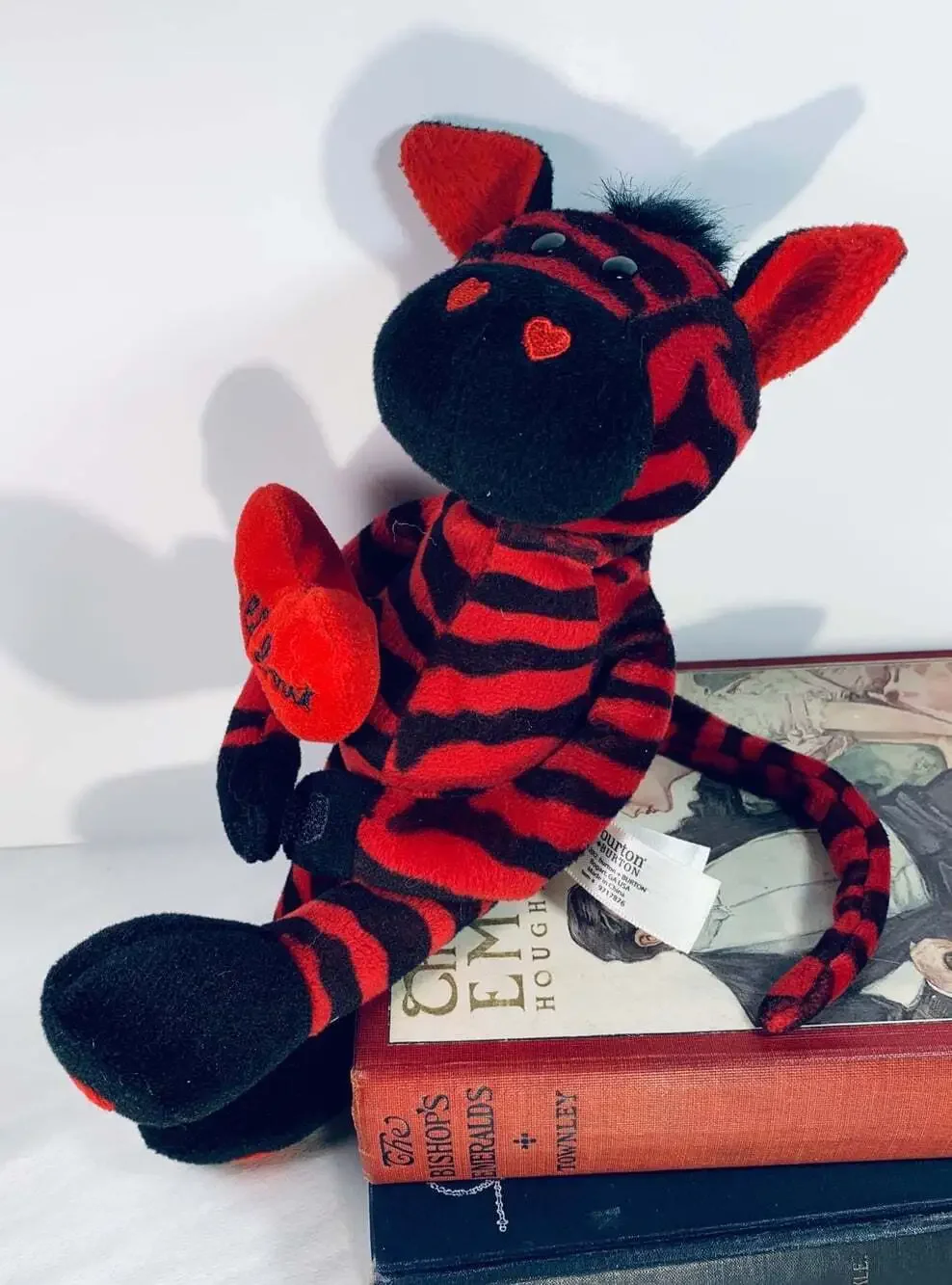 Red and black striped Zebra Wild about You plush Burton & Burton Valentines